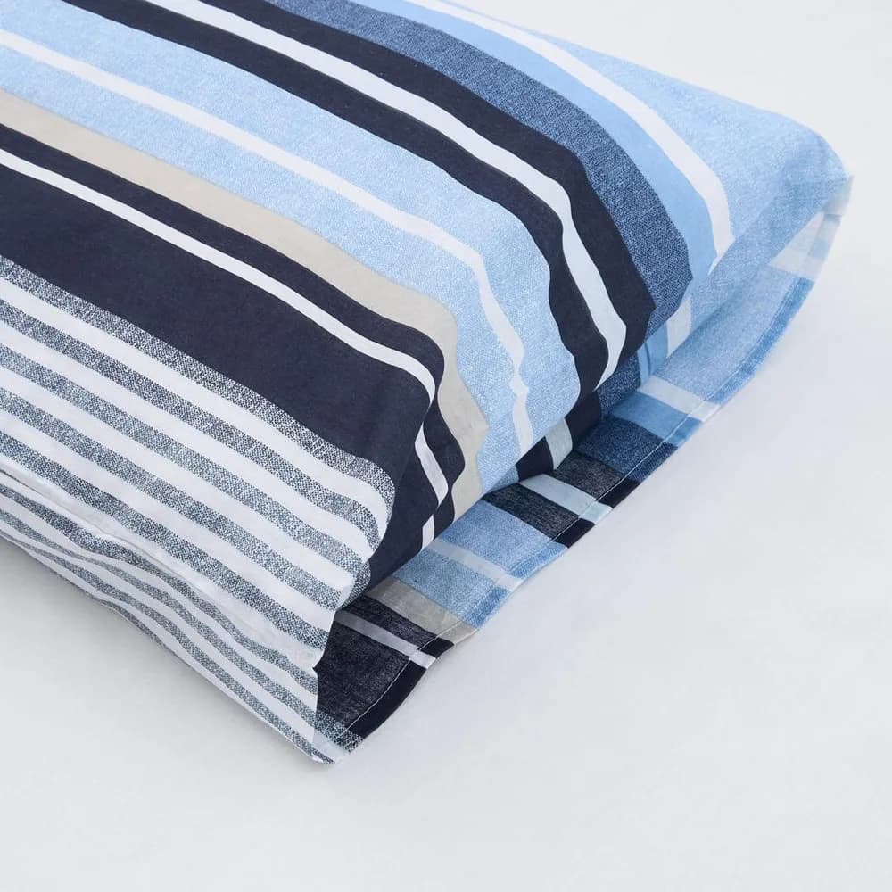 Lenjerie dubla,100% bumbac,4 piese, Azul — miniatură