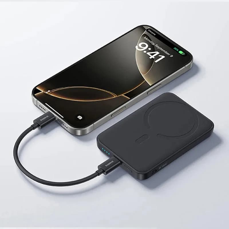 POWER BANK Baseus EnerFill FM11 Mini Magnetic Wireless, capacitate 10000mAh 22.5W, 1 x USB Type-C, negru "P1008210E123-00" - 6932172690434 — miniatură