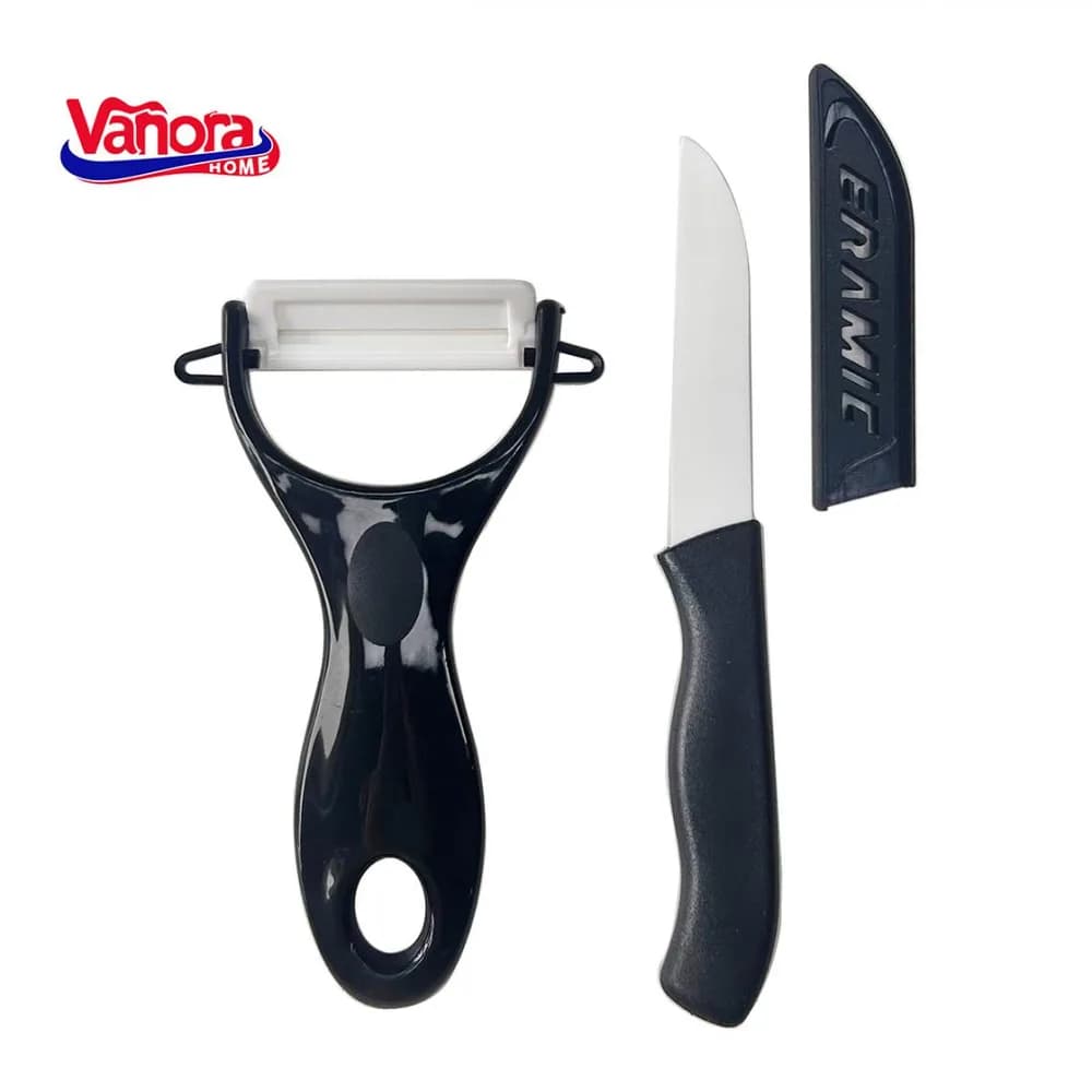 SET CUTIT 7CM+CURATATOR CERAMIC 13x7.6CM (mix 3 culori in bax - 4 rosii, 4 verzi, 4 negre) — miniatură