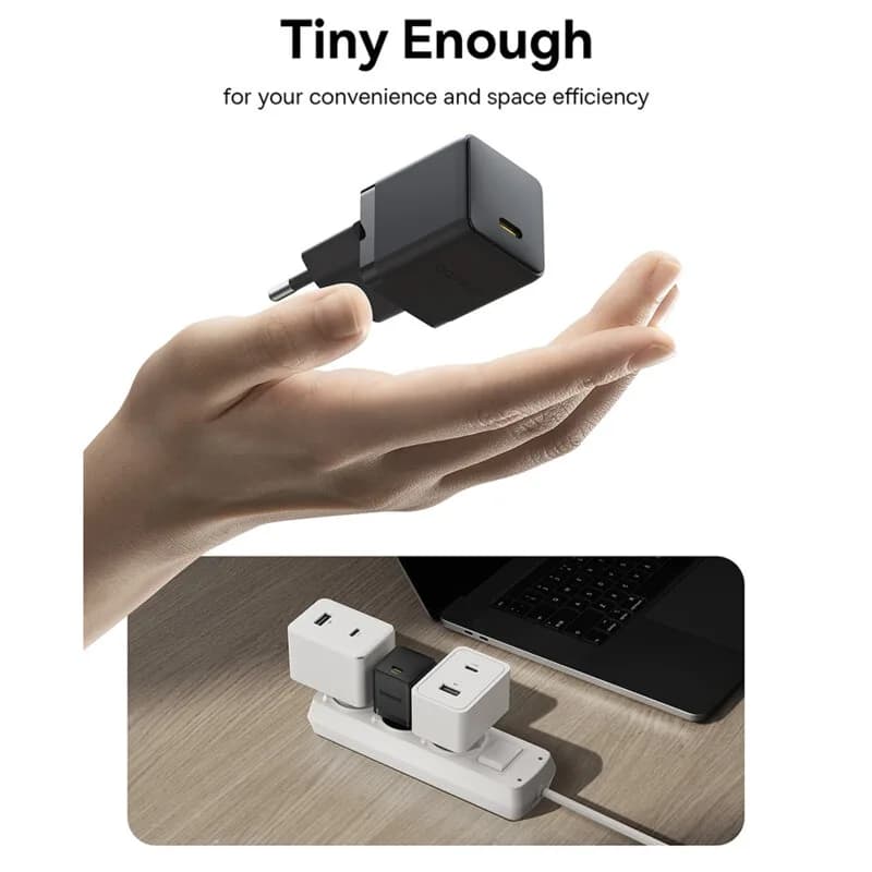 INCARCATOR retea Baseus Palm, Quick Charge 30W, 1 x USB Type-C, negru "P10111605113-00" - 6932172672775 — miniatură