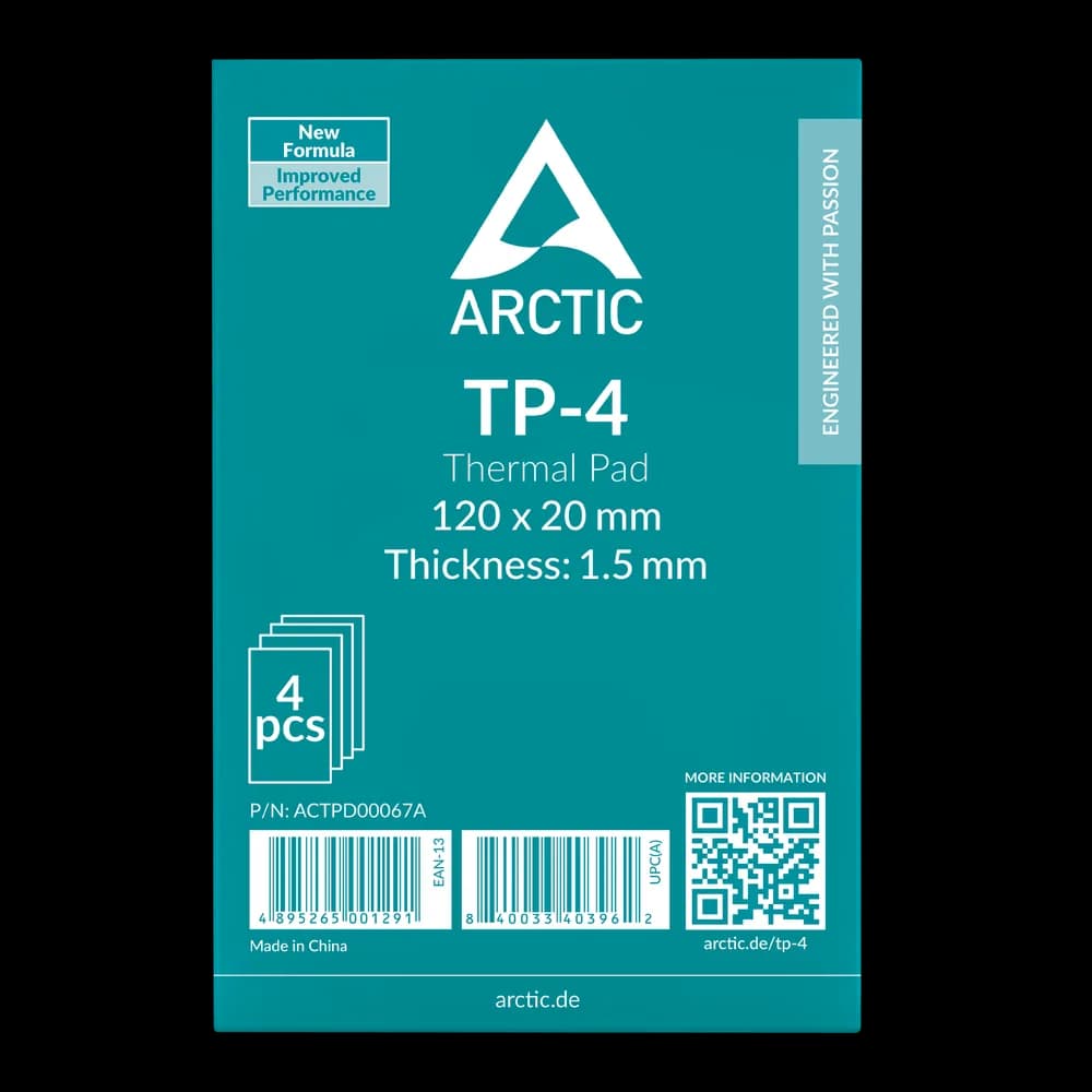 Set 4 buc Thermal Pad Arctic "TP-4", 120 x 20 mm 1.5mm grosime, densitate 3.4 g/cm3,"ACTPD00067A" — miniatură