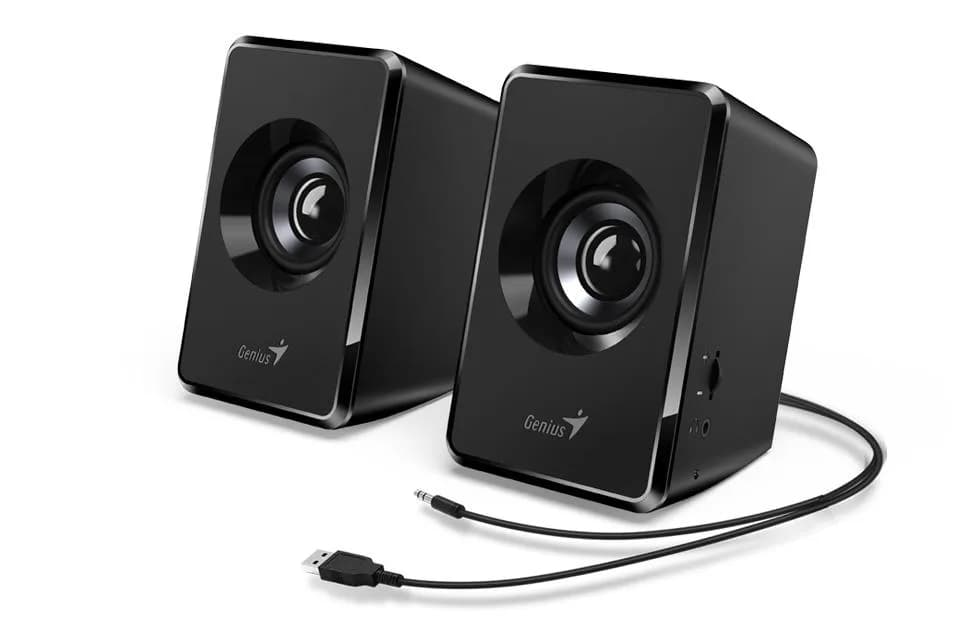 Boxe Genius SP-U125 2.0 cu fir, putere RMS 3W(2 x 1.5W) conector jack 3.5mm, negru — miniatură
