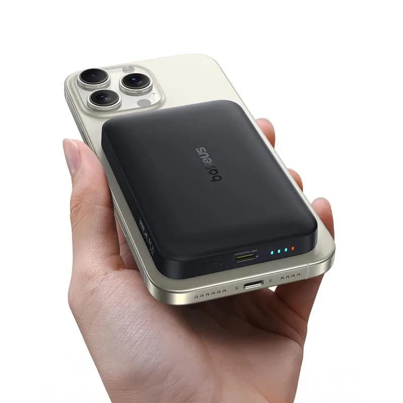 POWER BANK Baseus EnerFill FM11 Mini Magnetic Wireless, capacitate 10000mAh 22.5W, 1 x USB Type-C, negru "P1008210E123-00" - 6932172690434 — miniatură