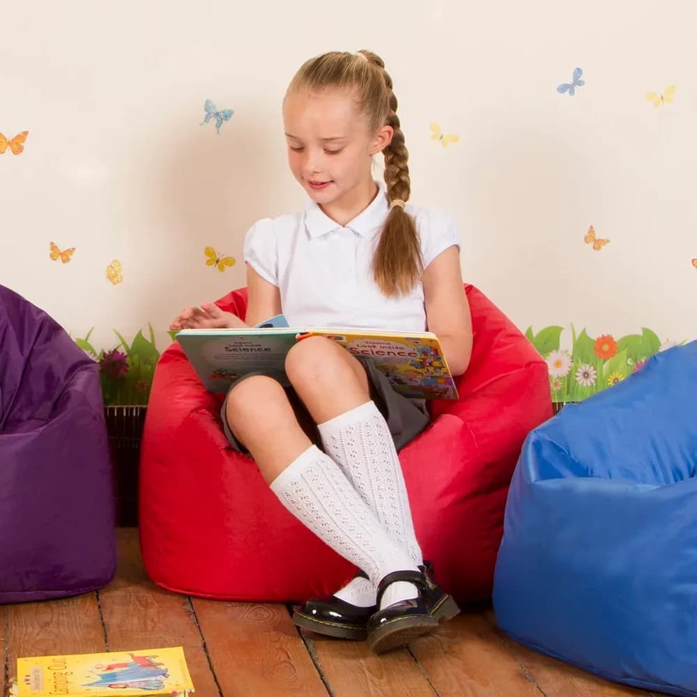 Refugiu de studiu: Fotoliu puf Primary, roșu — miniatură