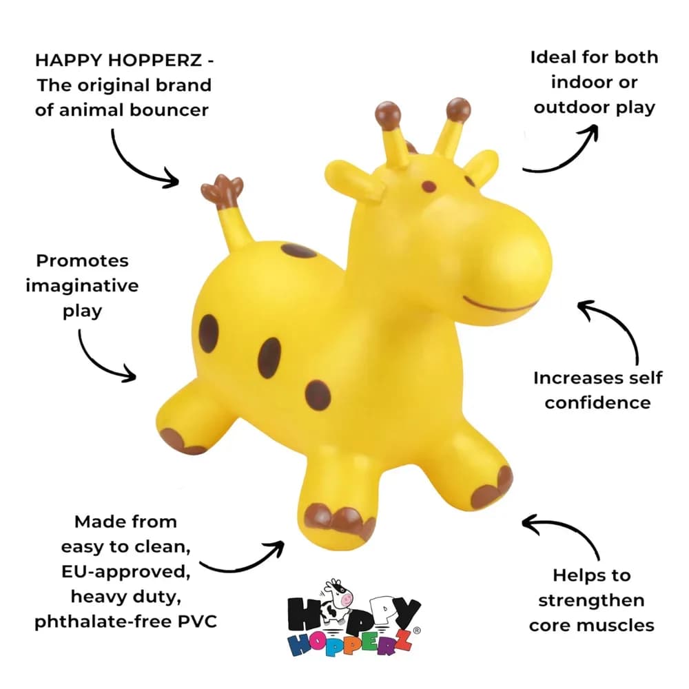 Jucărie gonflabilă săltăreață de călărit Girafa Aurie HappyHopperz — miniatură