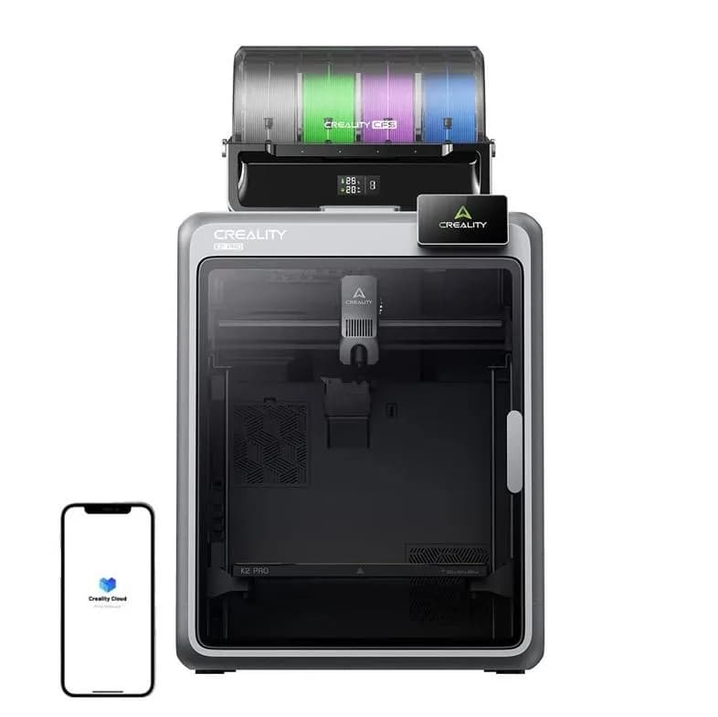 CREALITY K2 PRO Combo FDM 3D PRINTER, include un sistem CFS multi- filament, Suporta maxim 4 x CFS - 16 culori, Tehnologie: FDM, volum printare: 300 x 300 x 300mm, Dimensiuni produs: 445 × 477 × 573 mm, 23.7kg, Viteza printare: 600 mm/s, Accelerare: 20.000 mm/s, Temperatura duza max: 300 ° C — miniatură
