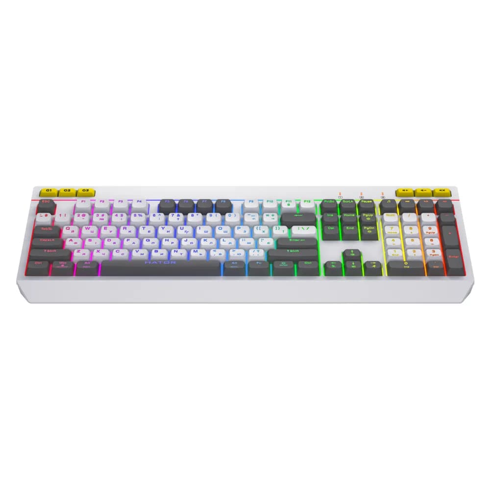 Tastatura HATOR Icefall, RGB, USB, Alb — miniatură