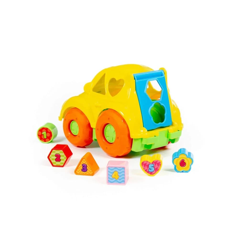 Masinuta + cuburi educative, 23.5x15.2x15.8 cm, Polesie — miniatură