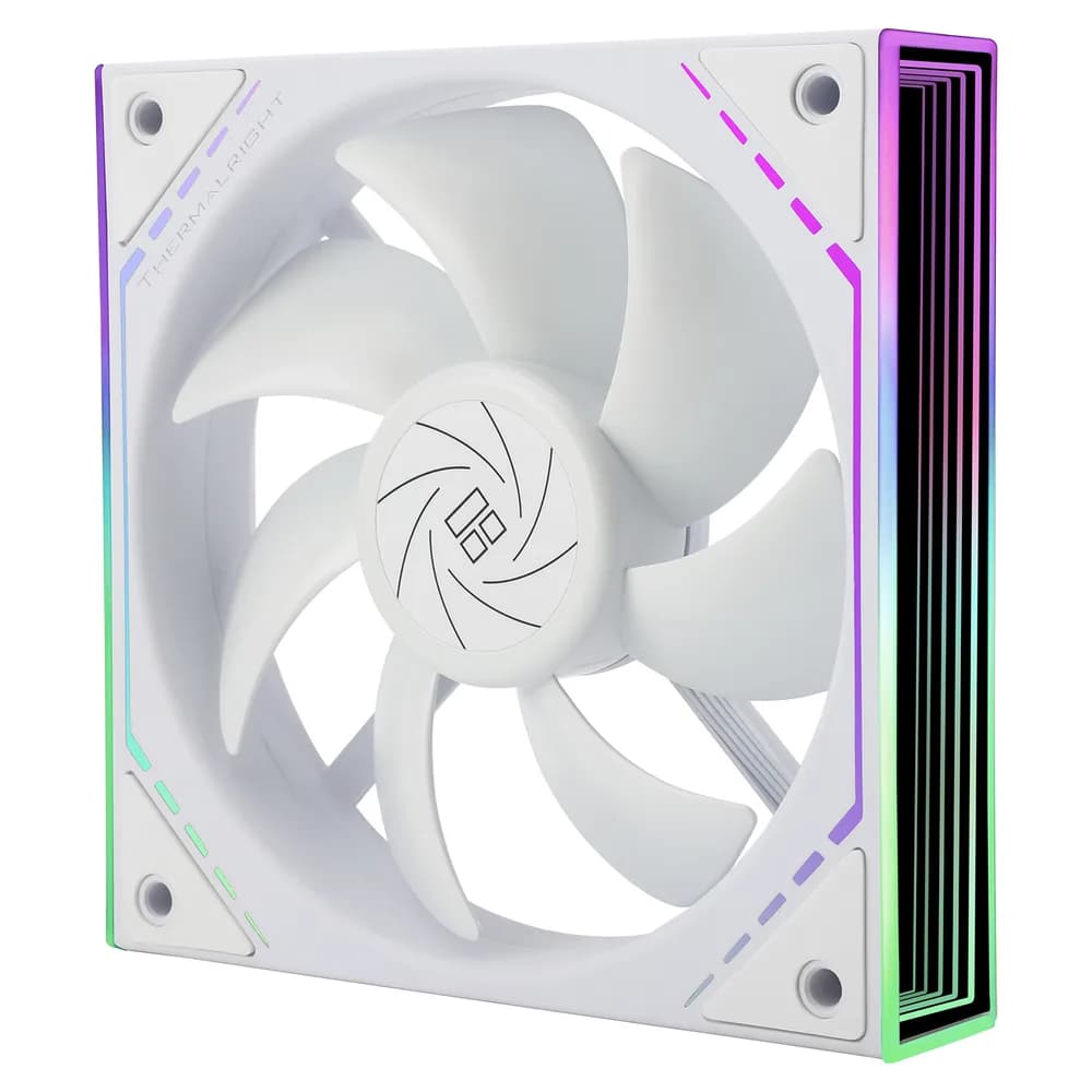 VENTILATOR Thermalright "TL-M12W", 120mm, 1500 RPM, S-FDB Bearing, 47.6 CFM, LED ARGB, 4pin PWM, alb, "TL-M12W" — miniatură