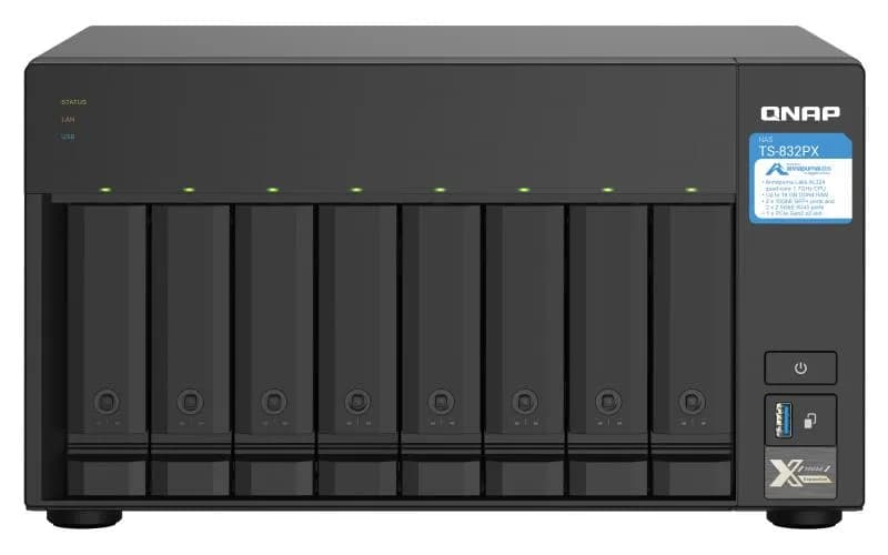 NAS STORAGE TOWER 8BAY/NO HDD TS-832PX-4G QNAP, "TS-832PX-4G"