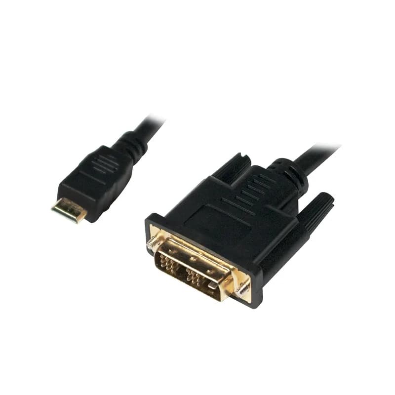 CABLU video LOGILINK, adaptor Mini-HDMI (Type C)(T) la DVI-D SL (T), 1m, conectori auriti, negru, "CHM002"