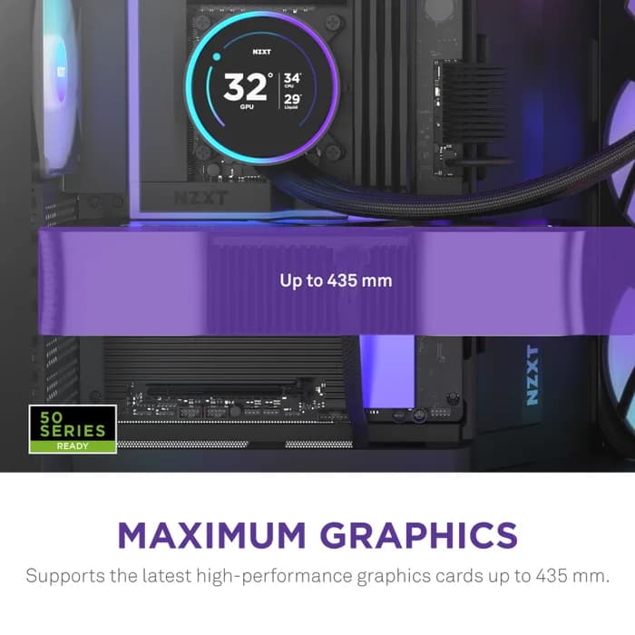 Carcasa NZXT H9 Flow RGB+ (2025), Dual-Chamber, Mid-Tower, Control Hub, Negru "CM-H92FB-P1" — miniatură