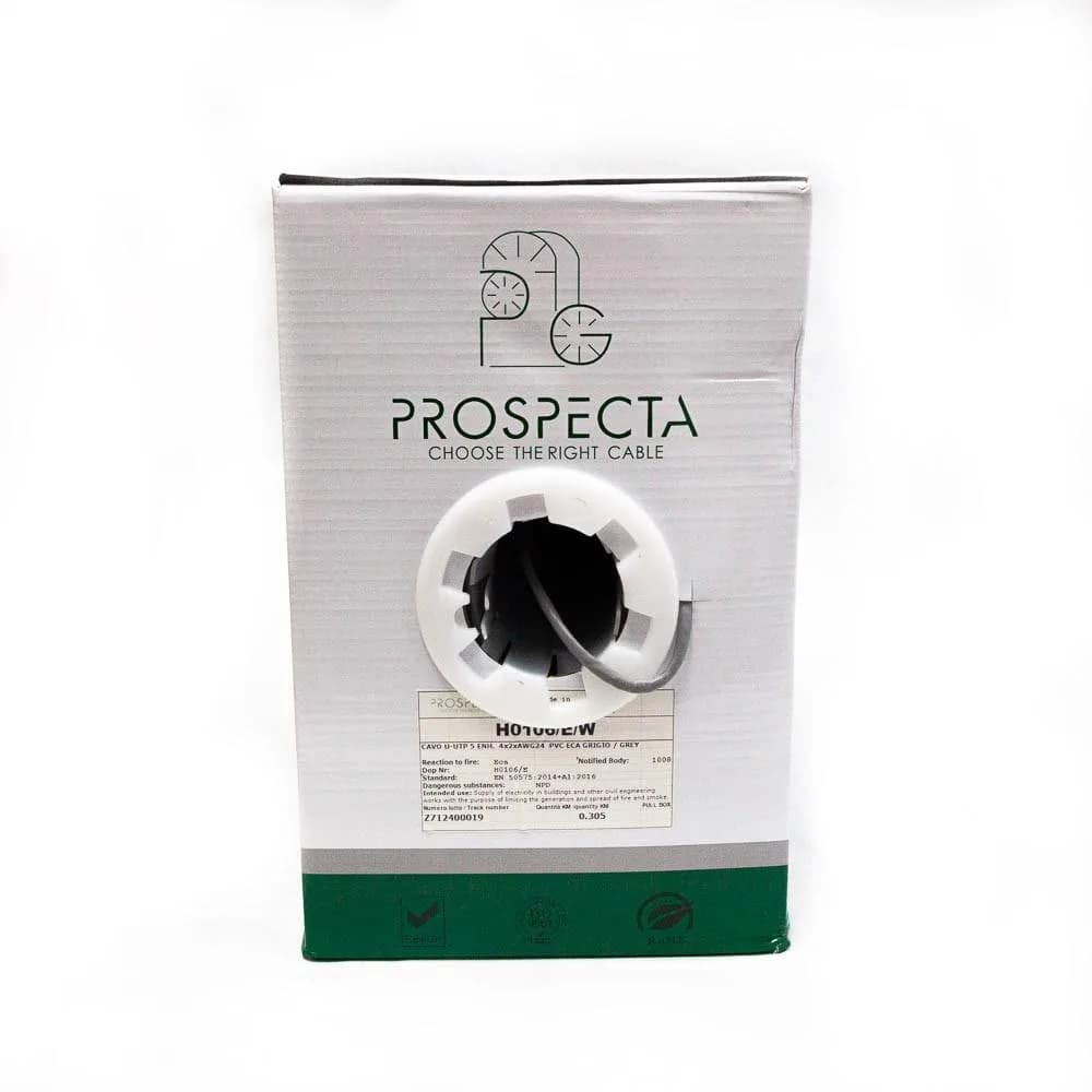 Cablu UTP CAT 5E 4x2xAWG24, cupru 100%, cod: H0106/E/W, pentru retelistica (pana la 100MHz), numar perechi: 4 twisted, diametrul conductorului: 0.51mm, material PVC, culoare gri, diametru exterior 4.7mm, Conductor Loop Resistance Ohm/km: 178, Mutual Capacity C1 pF/m: 49, Velocity Ratio 69%, Voltage — miniatură