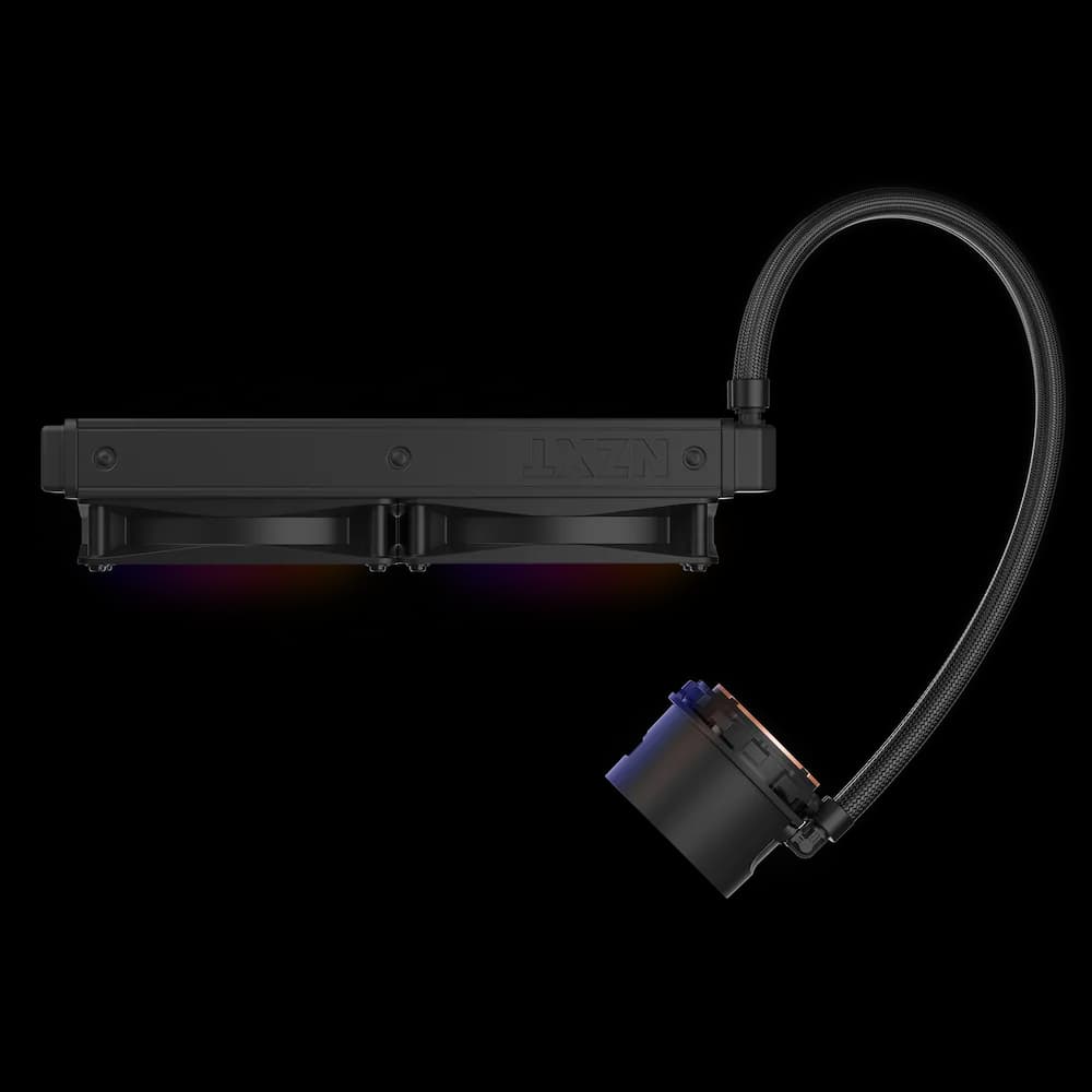 Cooler NZXT "Kraken 240 RGB", skt universal, racire cu lichid, ventilator 120 mm x 2, 1800 rpm, iluminat ARGB, "RL-KR240-B1" — miniatură