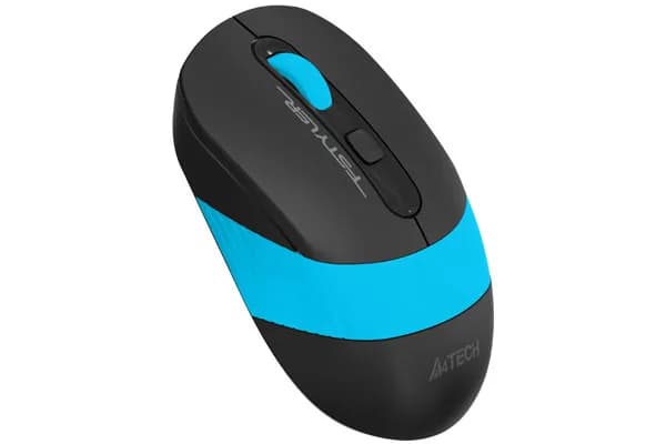 MOUSE A4tech, gaming, wireless, 2.4GHz, optic, 2000 dpi, butoane/scroll 4/1, buton selectare viteza, negru / albastru, "FG10 Blue" — miniatură