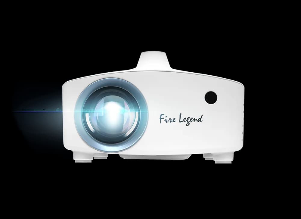 Videoproiector Fire Legend QF13s, LED 30.000 ore, 8.000 lumeni/ 350 ANSI standard, 1080p (1,920 x 1,080), Maximum: 4K2K (3,840 x 2,160), 16:9/ 4:3, 1.000:1, 1.37 (75"@1.7m), boxa 5W, HDMI, USB type A, AV (Composite + Audio R/L), DC Out (5V/1A, USB Type A 2.0), PC audio, 1.9 kg, culoare alb — miniatură