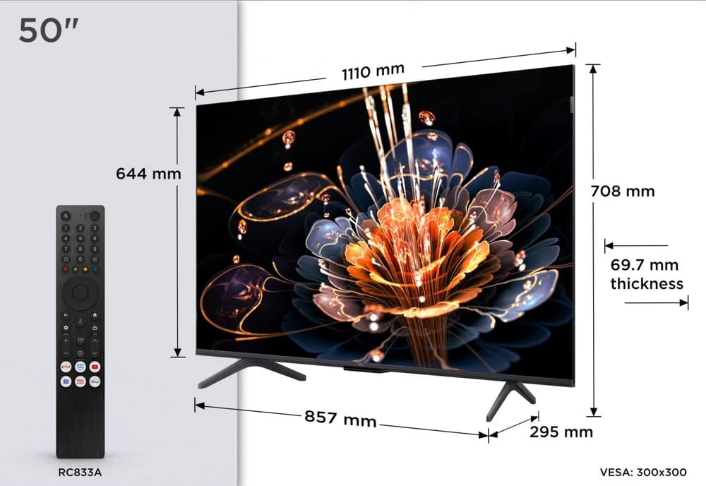 Televizor TCL Mini LED 50C61KS, 126 cm, Smart Google TV, 4K — miniatură