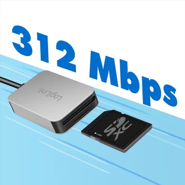 CARD READER extern LOGILINK, interfata USB Type C, citeste/scrie: SD / micro SD; aluminiu, gri, "CR0050" — miniatură