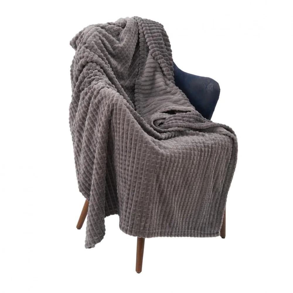 PATURA FLANNEL 150X200 CM GRI — miniatură