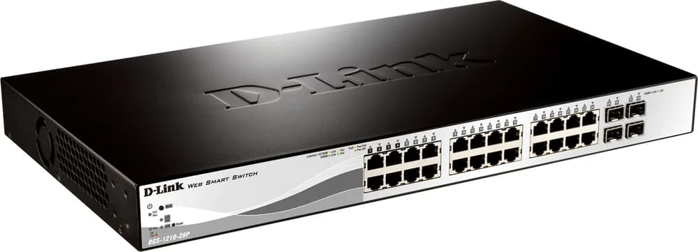 SWITCH D-LINK SMART 24 porturi Gigabit + 4 porturi Combo SFP, carcasa metalica, rackabil, "DGS-1210-28"