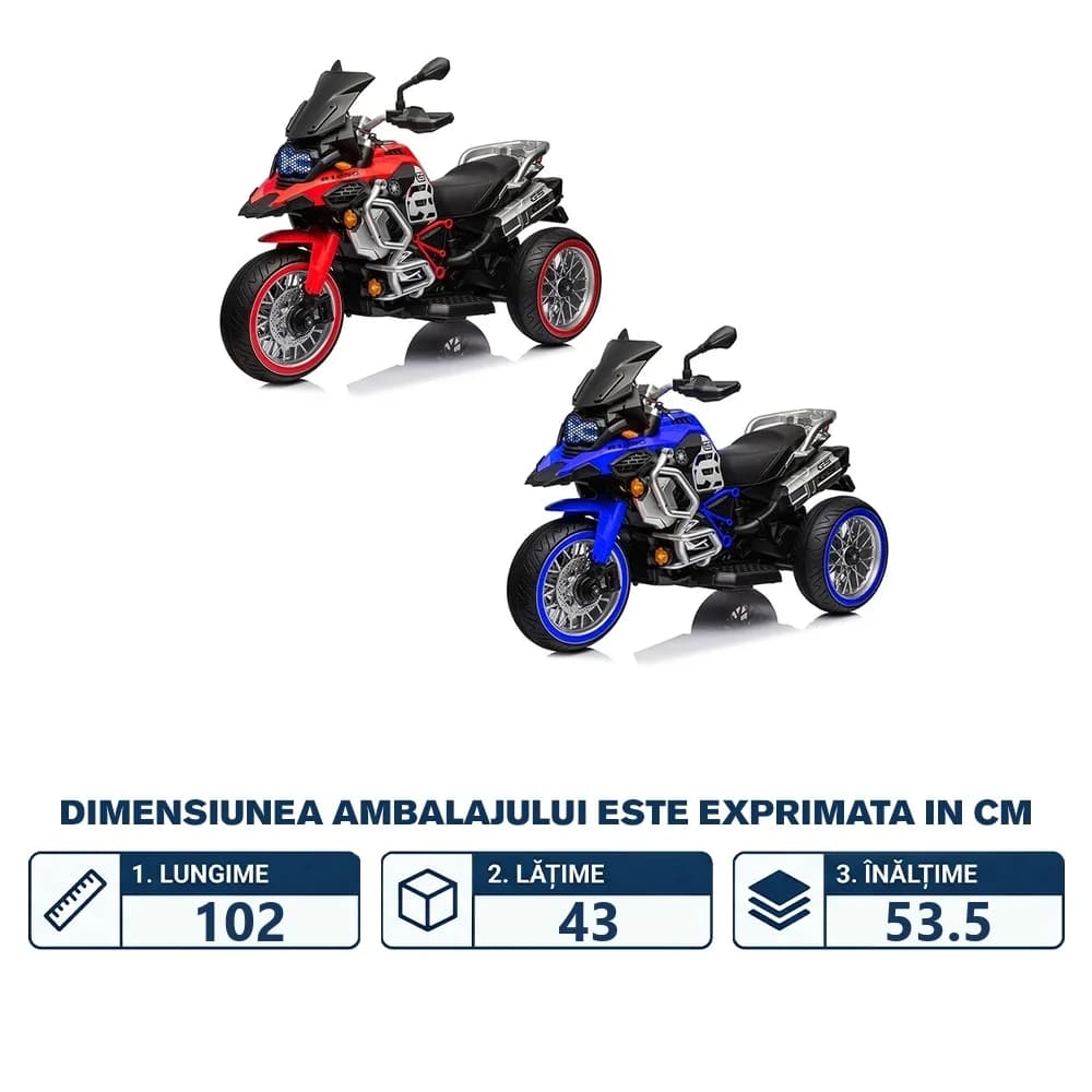 Motocicleta cu acumulator, 12V, 7A — miniatură