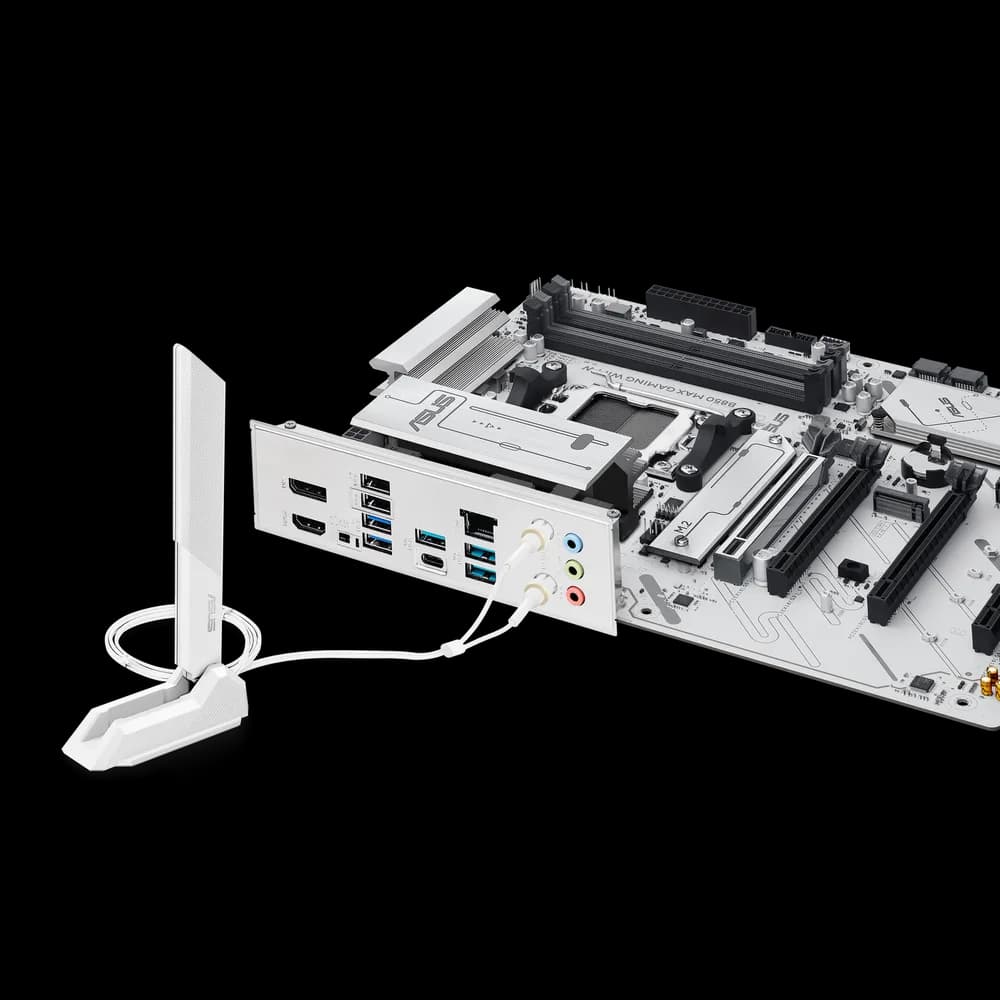Placa de baza Asus B850 MAX GAMING WIFI W, AM5, DDR5, Alb "B850 MAX GAMING WIFI W" — miniatură