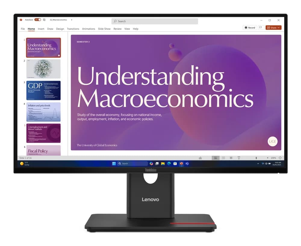 Lenovo Monitor ThinkVision T24D-40 23,8" IPS FHD 4ms 250cd 1500:1 120Hz DaisyChain HUB Speakers Tilt Swivel Lift Pivot "64B9GAT1EU"