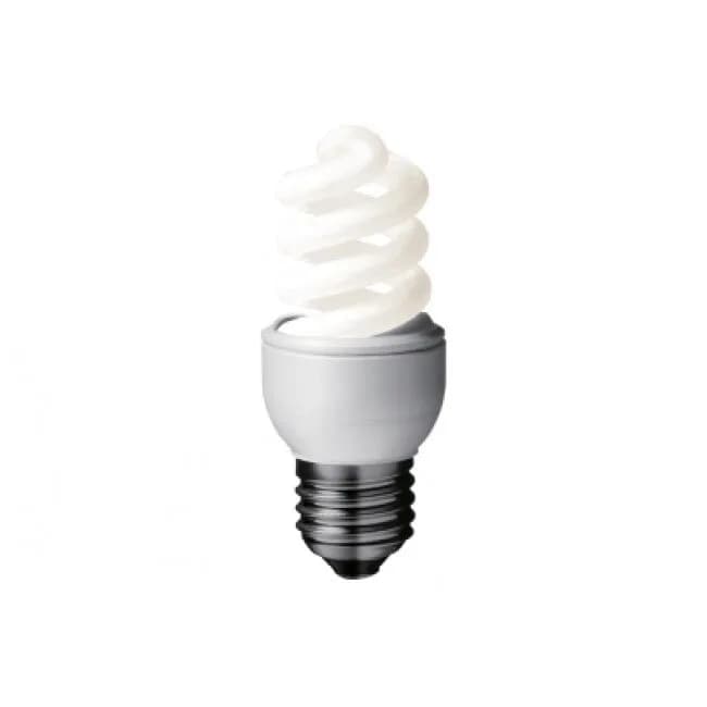 BEC fluorescent Panasonic, soclu E27, putere 8W, forma spirala, lumina alb rece, alimentare 220 - 240 V, "EFD8E65HD"