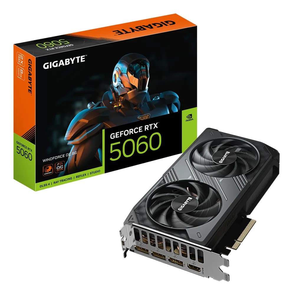 Placa video Gigabyte GeForce RTX 5060 WINDFORCE OC 8G "GV-N5060WF2OC-8GD"