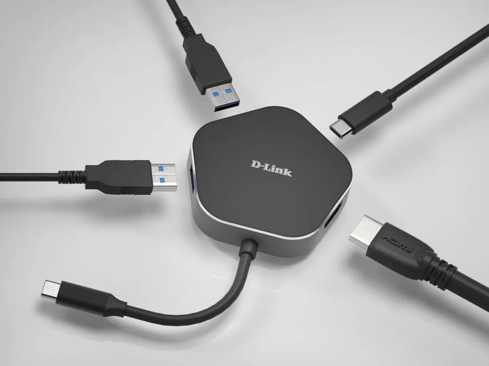 Hub USB D-Link DUB-M420, USB-C, 4 porturi, HDMI, Negru