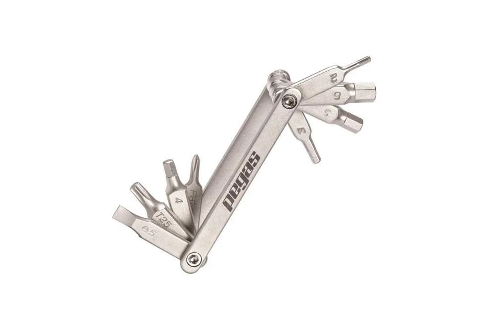 Mini set scule Pegas 8 in 1 otel Cr-V, imbus 2, 3, 4, 5, 6mm, surubelnita dreapta 5mm, surubelnita cruce PH 1, torx T25, culoare argintiu — miniatură