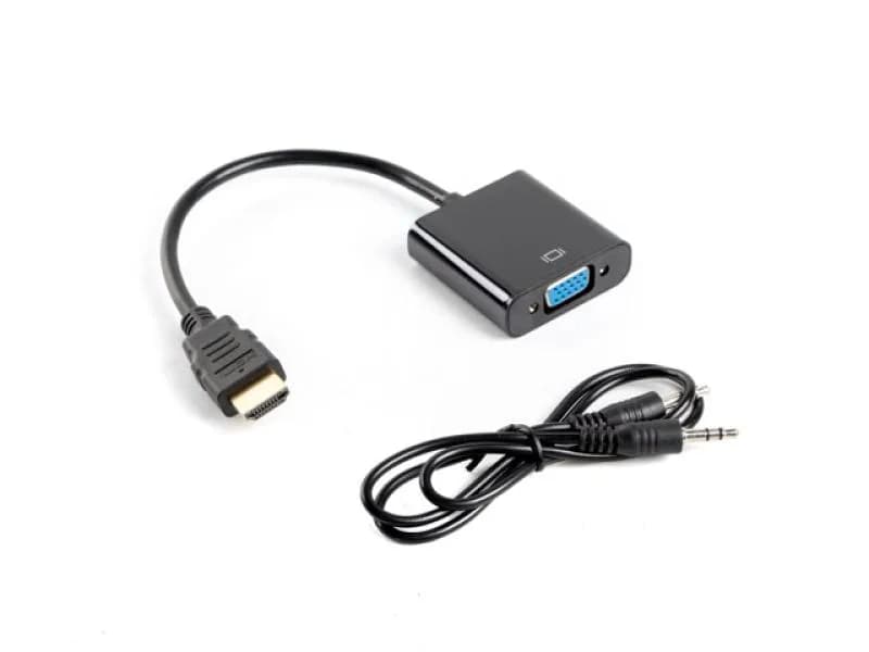 Cablu adaptor HDMI(M) VGA(F) + minijack 3,5 mm(F) 20 cm