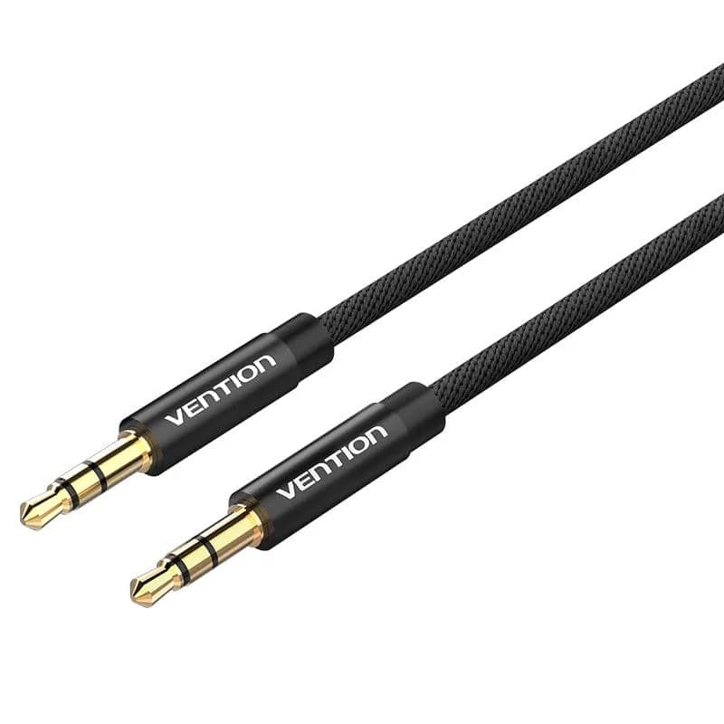 Cablu audio Vention, Jack 3.5mm (T) la Jack 3.5mm (T), 1m, conectori auriti, negru, "BAGBF"