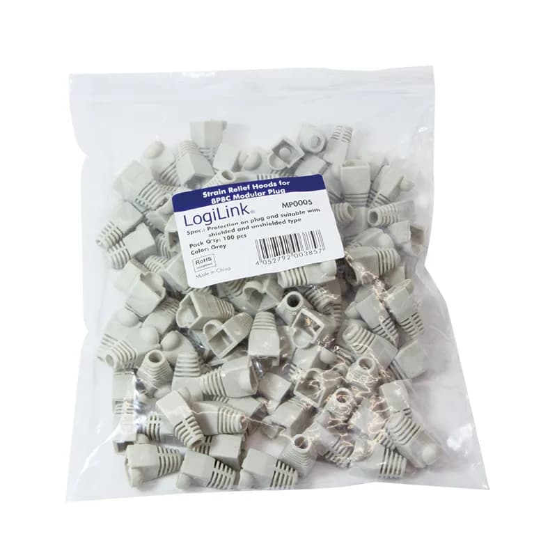 MANSON mufe RJ-45 LOGILINK pt. cablu UTP, FTP, SFTP, RJ-45 (T), plastic, 100 buc, gri, "MP0005"