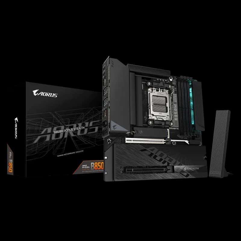 Placa de baza Gigabyte B850M AORUS STEALTH, Socket AM5, DDR5, Micro-ATX