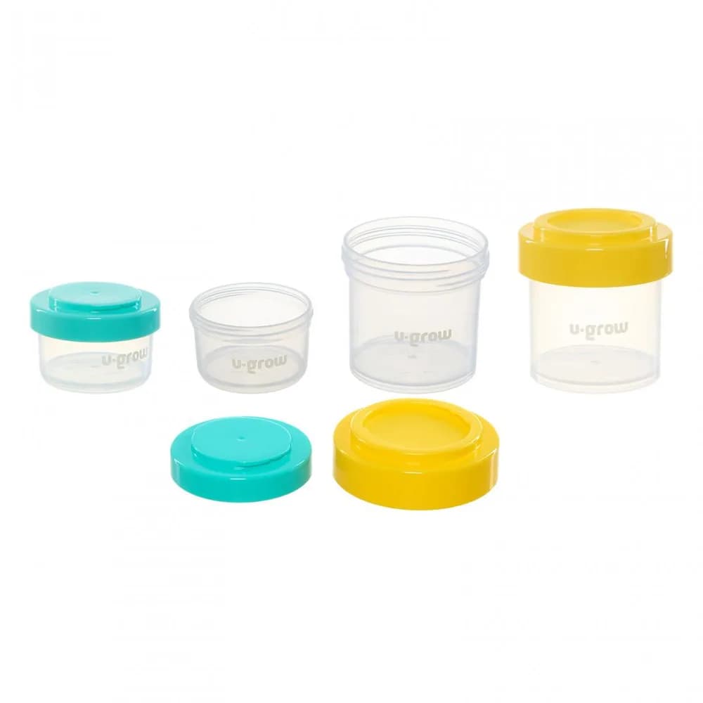 Set 8 recipiente cu capac pentru stocare hrana copii, 4*80ml + 4*220ml, U-Grow — miniatură