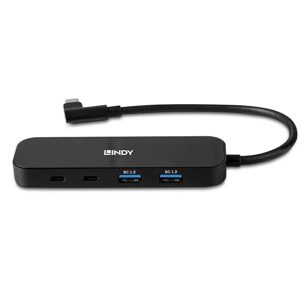 Hub USB LINDY 4 Port USB 3.2 Gen 2 Hub, USB-C, 4 porturi, Negru — miniatură