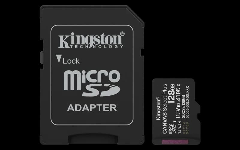 Card de memorie Kingston Canvas Select Plus Gen3 Micro-SDXC, 128 GB, Class 10 + Adaptor