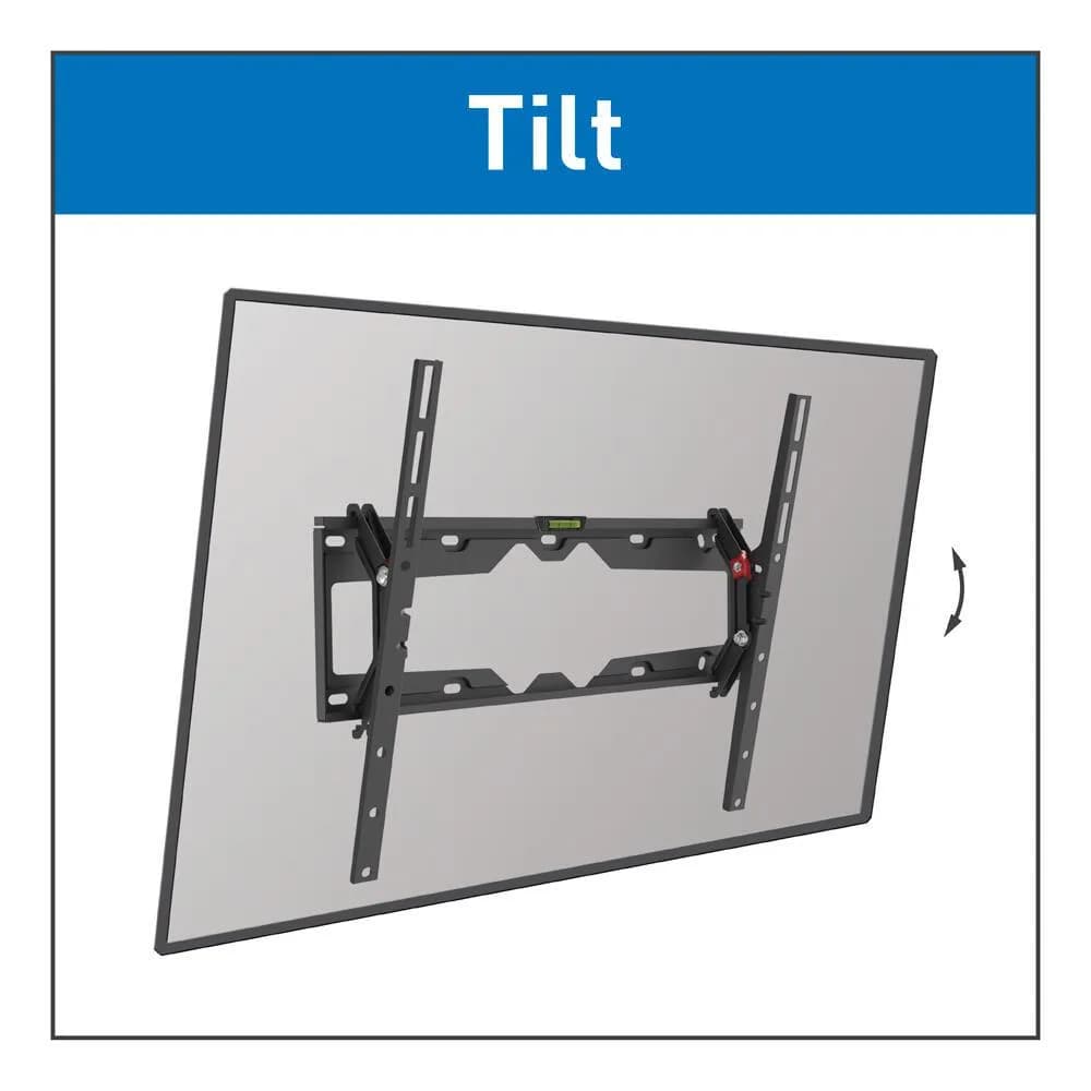 Suport TV de perete Barkan, pentru ecrane de pana la 13" - 65", greutate maxima suportata 36kg, distanta fata de perete 80mm - 205mm, VESA max. 400x400 mm, negru — miniatură