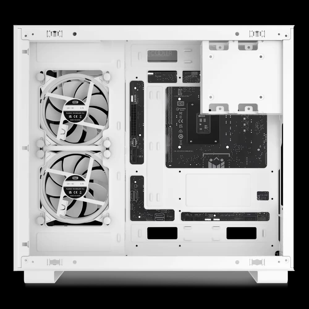 CARCASA PCCOOLER, Middle Tower, ATX, fara sursa, sticla securizata, 6 ventilatoare incluse, iluminare ARGB, negru, USB 3.2 gen 1 x 2, USB Type-C x 2, mic, audio, "C3 T500 ARGB WH" — miniatură