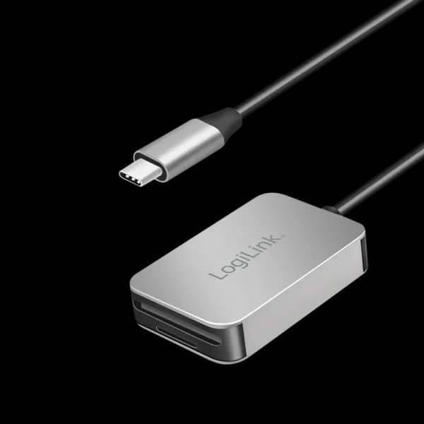 CARD READER extern LOGILINK, interfata USB Type C, citeste/scrie: SD / micro SD; aluminiu, gri, "CR0050" — miniatură