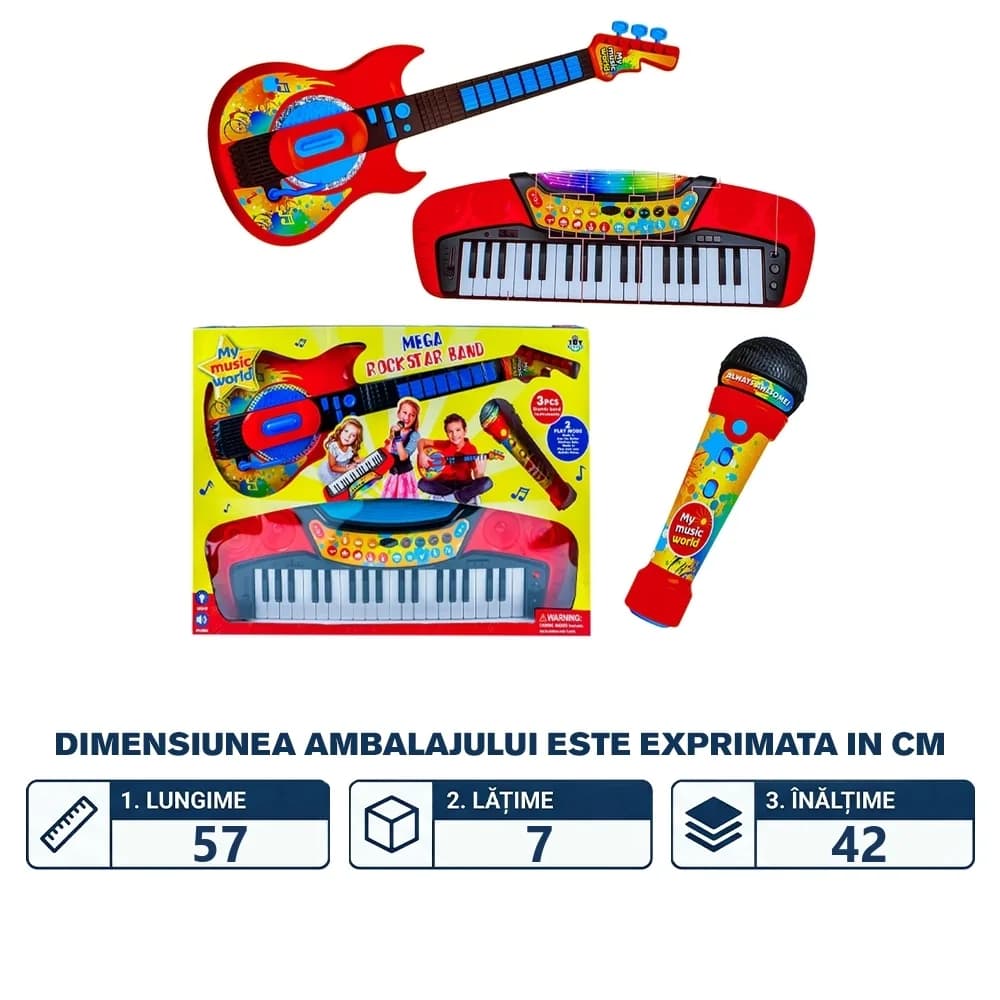 Orga cu baterii + chitara si microfon — miniatură