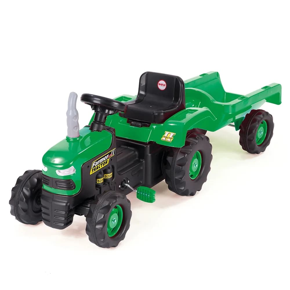 Tractor cu pedale si remorca/verde/53x143x45 - Dolu — miniatură