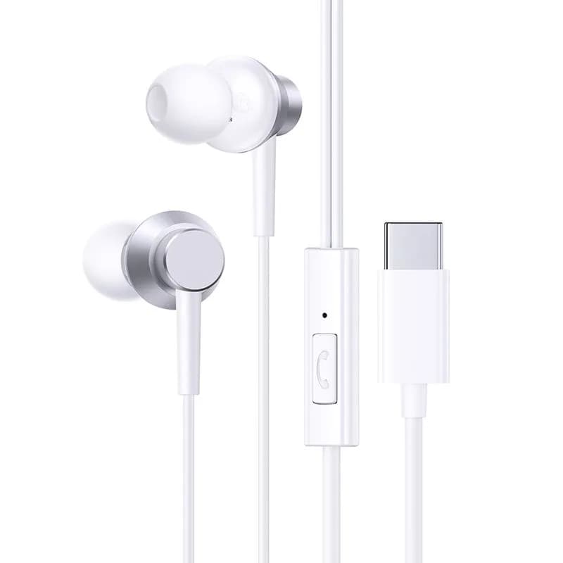 CASTI Baseus Encok CZ11, in ear, pt smartphone, aluminiu, microfon pe fir, conectare prin cablu USB Type-C, alb "A00164300213-Z1"