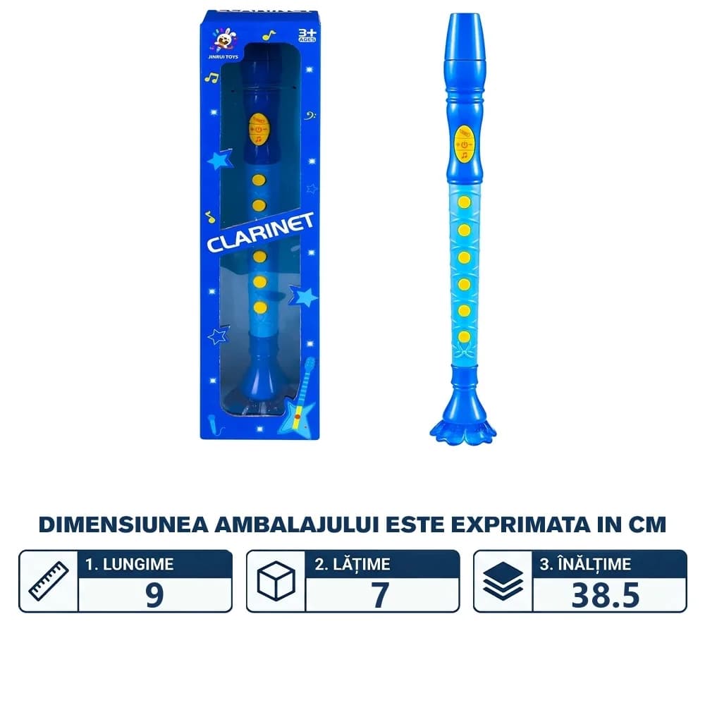 Clarinet, cu lumina si muzica, 38 cm — miniatură