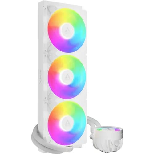 COOLER Arctic "Liquid Freezer III Pro 420 ARGB", skt. LGA1851, LGA 1700, AM4, AM5, racire cu lichid, 3 x 140mm, 400 - 2500 RPM, ARGB adresabil, alb "ACFRE00189A" — miniatură