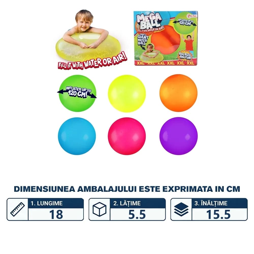 Balon gigant, apa sau aer, max. 120 cm - Toi-Toys — miniatură