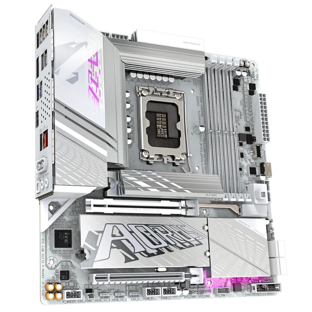 Placa de baza Gigabyte Z890M AORUS ELITE WIFI7 ICE, Socket 1851, DDR5, Micro-ATX — miniatură