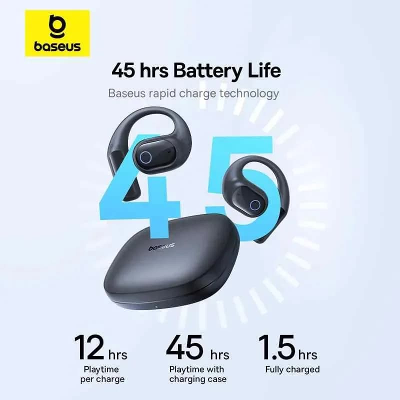 CASTI Baseus Bowie Eli 2i Fit Open-Ear True Wireless, on ear, pt smartphone, microfon pe casca, conectare prin Bluetooth 6.0, negru "A0102604" - 6932172696931 — miniatură
