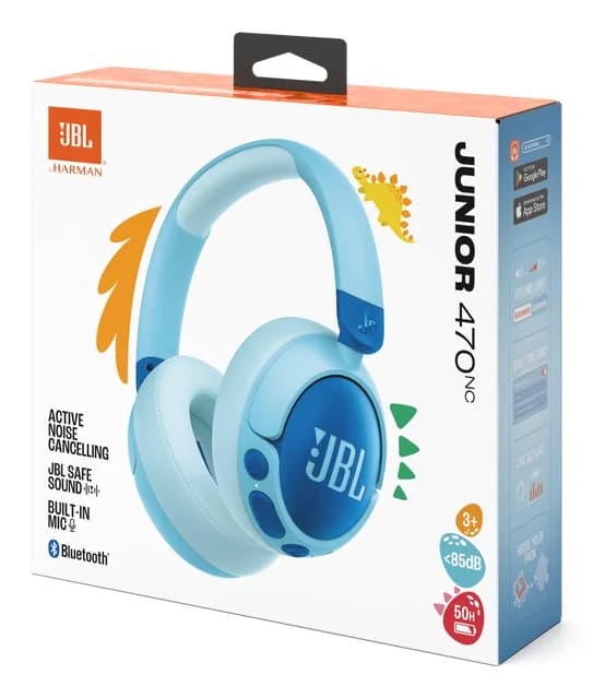 JR470NC Bluetooth 5.3 Wireless On-Ear pentru copii Albastru"JBL-JR470NC-BLU" — miniatură